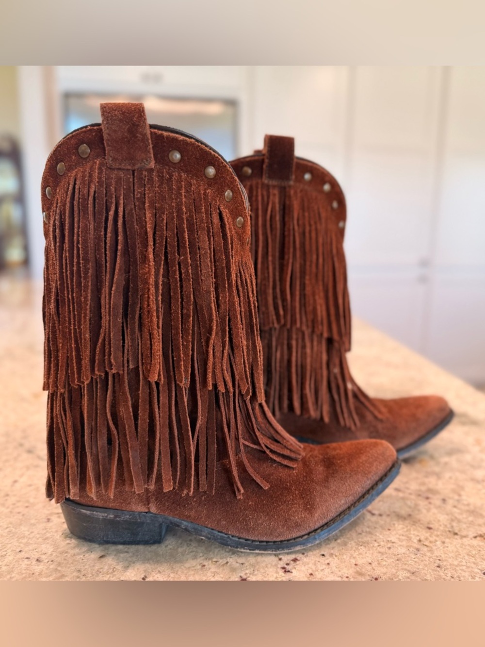 Smokey Mountain little girls Suede Fringe Cowboy Boots